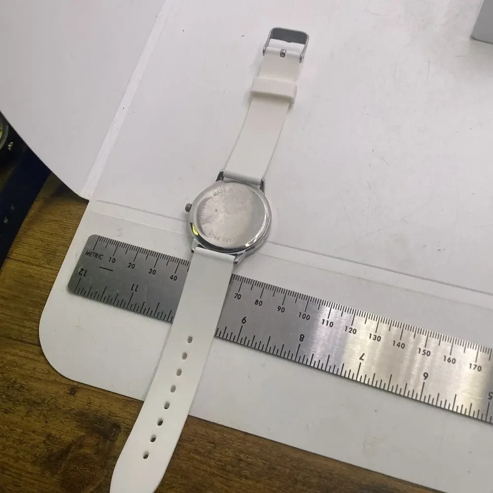 Womens White Rubber Military Time Nurse Watch New Battery